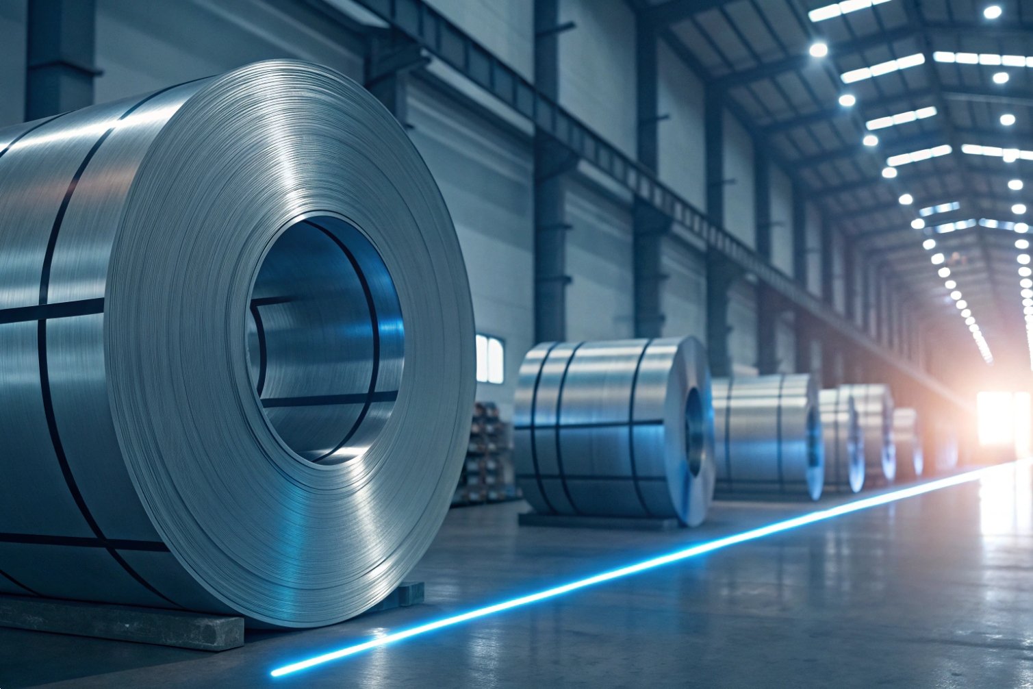Steel coil supply in spacious manufacturing facility