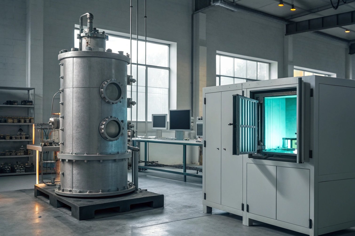 Vacuum chamber Industrial vacuum chamber and equipment in laboratory.