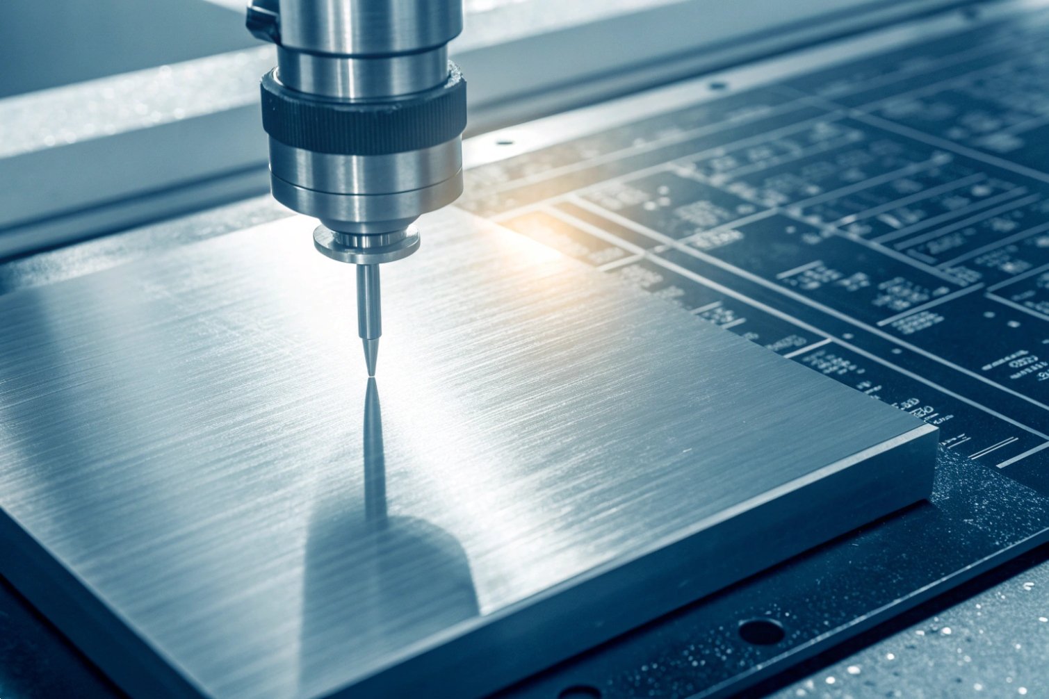 CNC Machining Precision CNC machine operating on metal surface