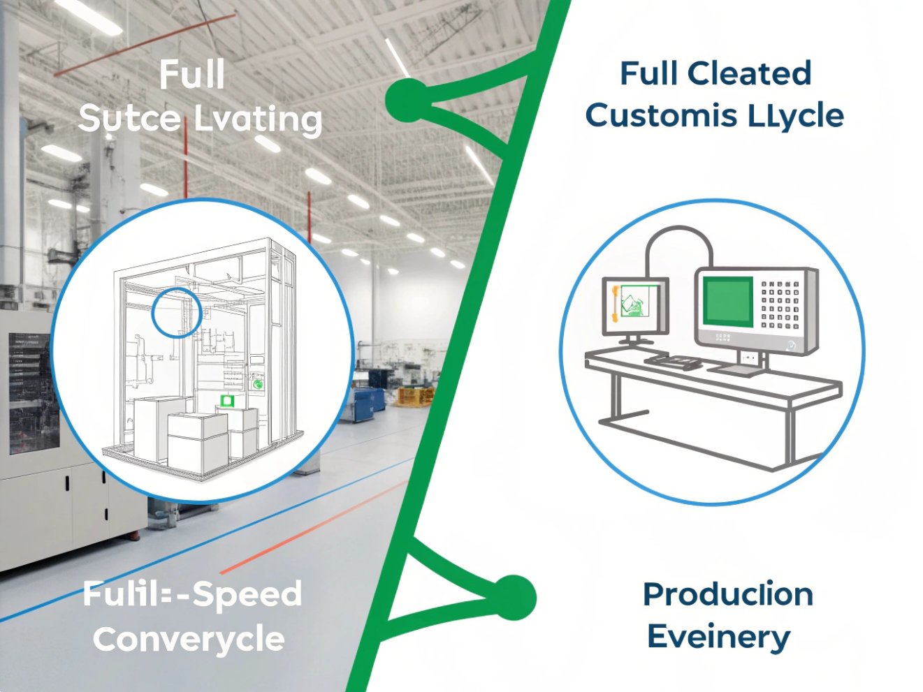 Production overview Illustration of manufacturing processes and equipment.