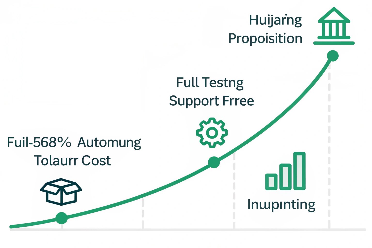 Business Growth Growth chart illustrating increased productivity and reduced costs.
